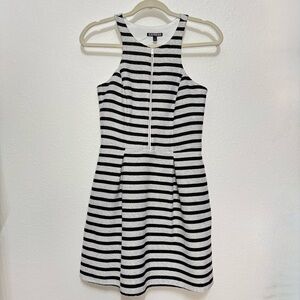 Chic Black and White Striped Dress